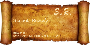 Straub Rezső névjegykártya